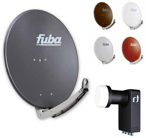 Fuba DAA 780 HD Sat Anlage - 4 Teilnehmer (m. Inverto Quad LNB) 80cm Alu Satellitenschüssel in Wunschfarbe + Inverto Ultra Quad LNB 4 Teilnehmer