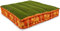 Livasia Sitzkissen Boden Thaiseide - 50x50x10cm - Bodenkissen Indoor/Outdoor, Meditationskissen Yogakissen, Stuhlauflage Palettenmöbel, Steppkissen Bank handgefertigt (Grün/Orange/Elefanten Seide)