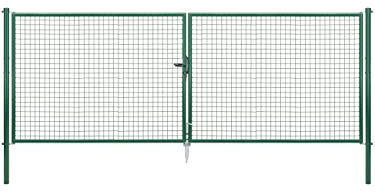 Alberts 604233 Wellengitter-Doppeltor | verschiedene Breiten und Höhen | grün | Breite 400 cm | Höhe 150 cm