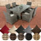 CLP Polyrattan Sitzgruppe Fontana Mit Polsterauflagen | Garten-Set: 1 Esstisch Mit Glasplatte und 6 Stühle, Farbe:grau-meliert, Polsterfarbe:Cremeweiß