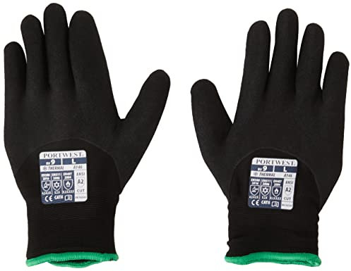 Portwest Guante Invierno Artic, Tamaño: L, Color: Negro, A146BKRL