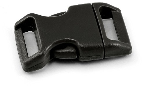 Ganzoo fibbia a scatto plastica nera per paracord e cordino, set 20 pezzi misura M, per bracciali e lavori fai da te su cinghie e tracolle, fessura 16 mm, dimensioni 40x23x10 mm, 5 g