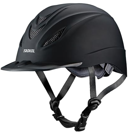 Troxel Intrepid Saddle Horse Riding Helmet, Low-Profile Adjustable Design, Safety Horseback Riding Gear, Small (6-5/8 - 7), Black