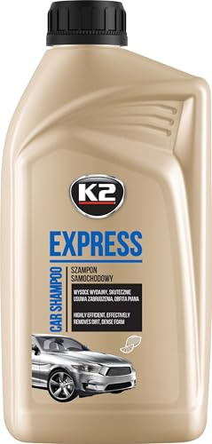K2 Champú para Coches Express | 1 L| Lavado Rápido y Efectivo | Producto Seguro | No Deja restos Blancos | 1 litro
