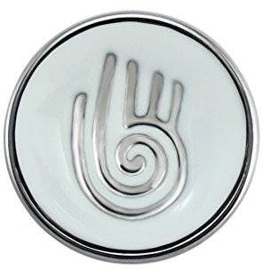 Quiges Damen Click Button 18mm Chunk Versilbert Freundschaft Weiß für Druckknopf Zubehör