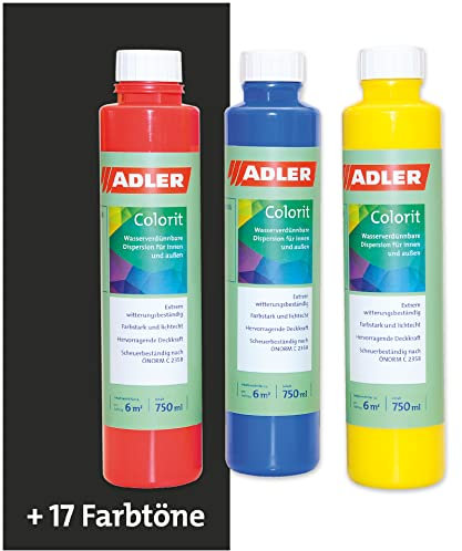 ADLER Colorit-AF 510 Abtönfarbe Wandfarbe 250ml OX-Schwarz Volltonfarbe
