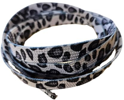 Fat-catz-copy-catz 1 Pair flat Animal leopard print shoe, sneaker, trainer fashion laces - 115cm length 6 colours (black/white animal laces)