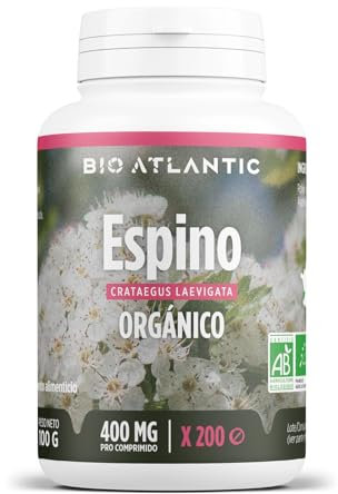 ✿ Espino Blanco Orgánico - 1200 mg por dosis diaria - 200 comprimido - Alta Concentración, Formato Ahorro, Premium y Vegetal