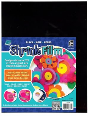 Grafix Shrink Film, Black Opaque, 8.5 x 11 in, Pack of 50