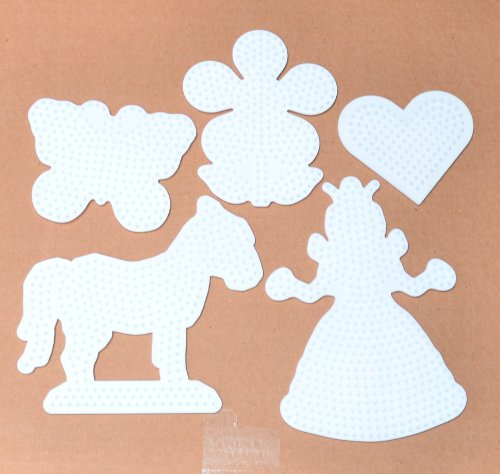 Hama Midi Stiftplatten Set 7 - für Hama Midi Bügelperlen + 100 Bunte Bügelperlen + Bügelanleitung im Blister Beutel