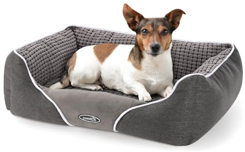 pecute Hundebett Mittelgroße Hunde, Plüscher Hundekorb Katzenbett, Plüsch Hundebetten, Hundesofa, Hundecouch Dog Bed, Hundebett für Mittelgroße Hunde & Katzen (M 63 * 53 cm)