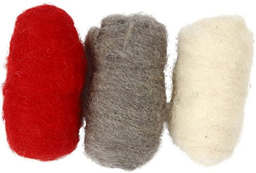 Creativ Company 45337 kardierte Wolle, 10 Stück, Rot/Weiß Harmony