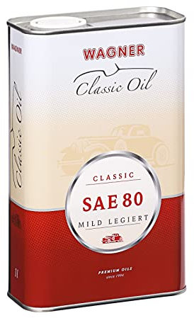 WAGNER Classic Getriebeöl SAE 80 - Mild Legiertes Hochdruck-Getriebeöl für Oldtimer - Geeignet Für Lenk-, Schalt-, Kardan- Und Differentialgetriebe | Verschleißarm Und Oxidationsstabil | 1 Liter