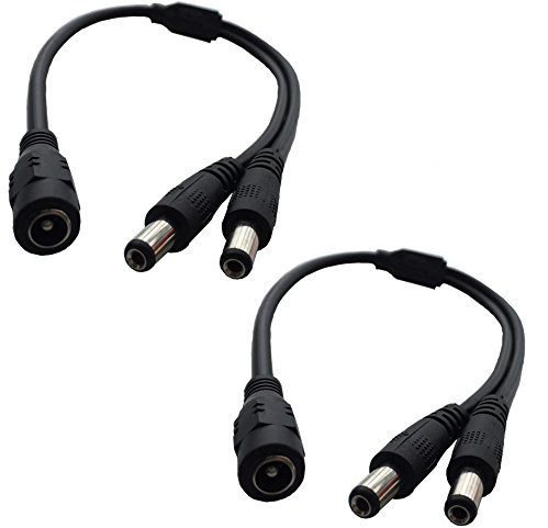DZYDZR 2 Pack 5,5 x 2,1mm DC 12V Adapter Kabel Powerweiblich auf männlich für CCTV Kamera Y-Splitter-Kabel (30cm)