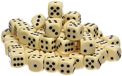 Weible Spiele 05216-1 - Acryl-Würfel in Dose, 16 mm, 100 Stück, Elfenbein