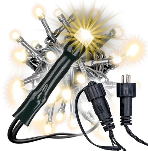 Nipach GmbH diLED 40-er LED Lichterkette warm-weiß für erweiterbares Profi-Beleuchtungs-System Innen und Außen wasserdicht OHNE Netzteil