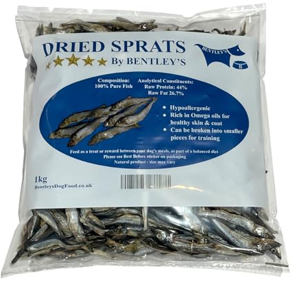 Bentley's Dried Sprats, Bulk Buy, Dried Fish BARF Diet (1 Kilo)