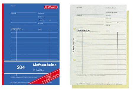 Herlitz 1932839 Lieferschein-Buch A5 204 2x40 Blatt, selbstdurchschreibend, 4er Packung (1, Lieferschein-Buch | 4er Pack)