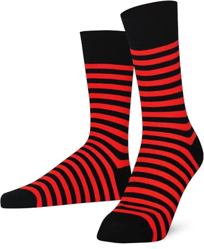 Mysocks Calcetines de diseño de tobillo unisex Raya rojo negro