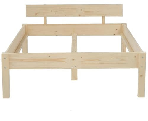 TUGA - Holztech Naturprodukt MASSIVHOLZBETT DAYBETT MASSIV Holz Bett HOLZBETT FSC 300Kg 140 x 200cm unbehandelt EXTRA HÖHE 48cm