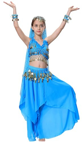 Genie Costume for Girls Halloween Costume Kids 4T 4 5 6 7 8 10 12 14 16 S M Blue