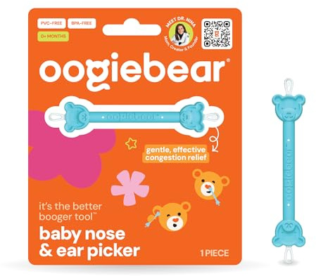 oogiebear Baby Nose Cleaner & Ear Wax Removal Tool - Safe Booger & Earwax Removal for Newborns, Infants, Toddlers - Dual-Ended - Essential Baby Stuff