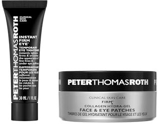 Peter Thomas Roth FirmX Set – Instant Firm Eye Temporary Eye Tightener & Collagen Hydra-Gel Face & Eye Patches – Straffende Augenpflege & Kollagen-Pads für Gesicht und Augen