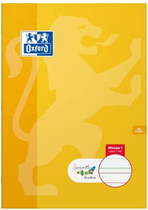 Cahier pour DYS avec des lignes de couleurs - interligne 7 mm - A4 - reliure agrafée
