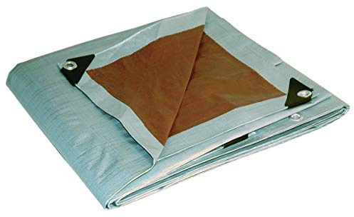 12' x 20' Foremost Tarp 21220 Silver/Brown Dry Top Silver Brown 10-Mil Heavy Duty Reversible Tarp