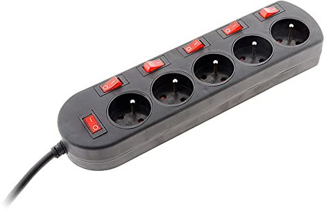 Bloc Sono 5 Prises 16A 2P+T + 6 interrupteurs 3m - Zenitech