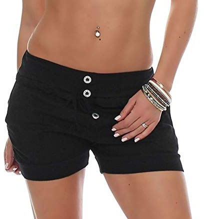 Malito Hotpant klassisk design sommarbyxor shorts 6086 kvinnor, Svart, M