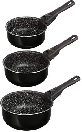 JJA 135112 CASSEROLES 16/18/20CM PIERRE + POIGNEES AMOVIBLES, Autre Black