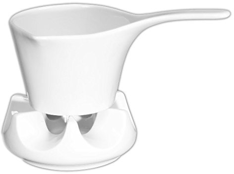 'Holst Porcelana SA 235 FA1 Salsera 0,40 l Paris en calientaplatos, Color Blanco, 21 x 12.5 x 14 cm