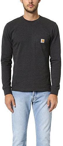 Carhartt Arbetskläder för män, ficka L/S t-shirt, svart, XL