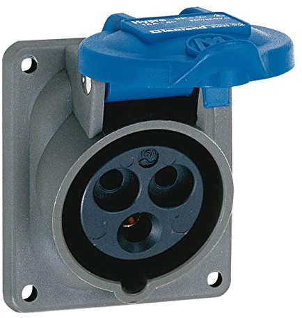 Legrand 052023 Plastique Prise Fixe Hypra IP44, 16A, 200V à 250V, 3P+T