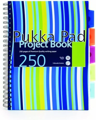 PUKKA A4 Pad Project Book 250 Pages Assorted Colours