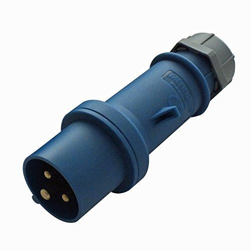 Mennekes 148 AMV-TOP-Stecker, IP44 Schutz, 6 Stunden Erdung, 3-Pol, 16 A, 230 V Blue