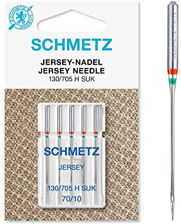SCHMETZ | 5 Nähmaschinennadeln | Jersey | 130/705 H SUK | Nadeldicke 70/10 | auf jeder gängigen Haushaltsnähmaschine einsetzbar