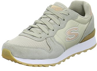 Skechers Women's Og 85 Goldn Gurl1 Trainers, Taupe Suede/ Mesh/ Nylon/ Rose Gold Trim, 7 UK