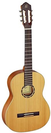 Ortega Guitars 4/4 Konzert Gitarre – Family Series Pro – Inklusive Gig Bag – Massive Kanadische Rotzeder, Mahagoni, Natur (R131)