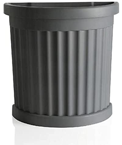 Bama vaso Roma con piattino, 27 x 52 x 49 cm, Resina, Grey, 27x52x49 cm