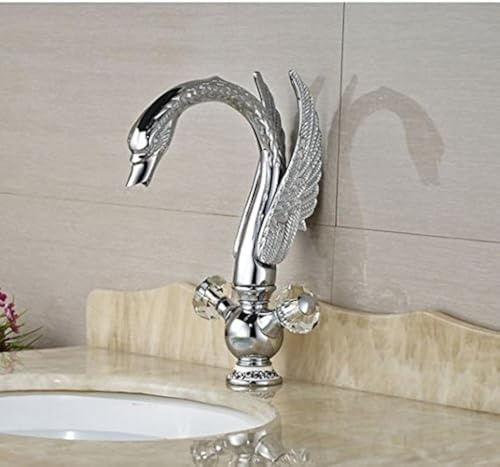 GOWE Chorme Acabado lavabo grifo doble asas de cristal buque fregadero grifo mezclador grifo