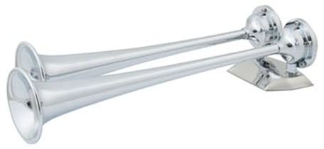 AFI 10106 Heavy Duty Marine Dual Trumpet Deck Air Horn (12-Volt, Chrome)