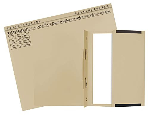 Exacompta 371122B 25er Pack Premium Kanzlei Hängehefter Exaflex Links- oder Rechtsheftung, extra starker Recycling Karton, mit dahnbarer Tasche für Büro Kanzlei und Anwälte Blauer Engel Chamois