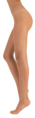 CALZITALY Collant A Rete | Calze A Rete | Vintage Pantacollant | Nero, Naturale | S - 4XL | Made In Italy | (M/L, NATURALE)