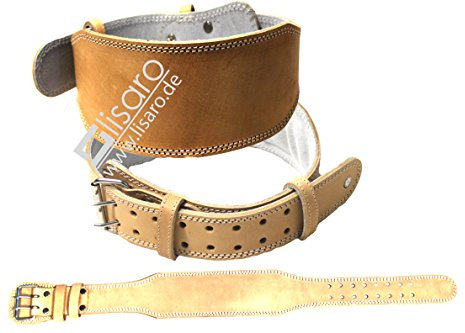 Lisaro Gewichthebergürtel aus Leder (Natur, XXL)