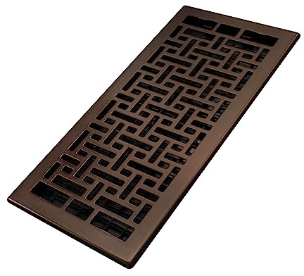 Decor Grates AJH614-RB Oriental Floor Register, 6X14 Inches, Rubbed Bronze Finish