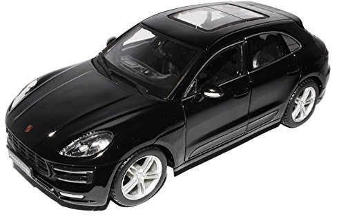 Bburago Porsche Macan Turbo Schwarz Ab 2014 1/24 Modell Auto