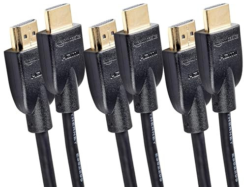 Amazon Basics 4K-HDMI-Kabel, 1.8 m, 18 Gbit/s Highspeed mit Ethernet, 4K@60Hz, 3 Stück, 2160p, Schwarz