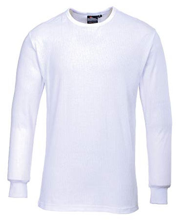 Portwest B123 Insulated Thermal T-Shirt Long Sleeve White, Large